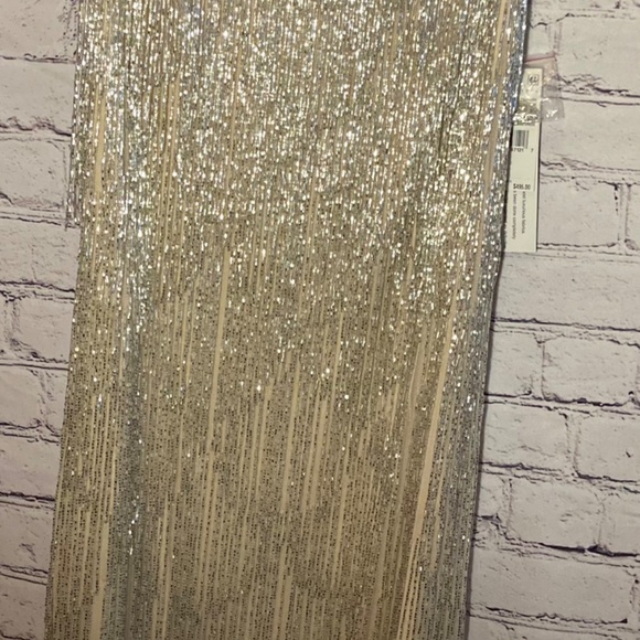 NWT Aidan Mattox Seed Bead Gold/Silver Fringe Dress, SZ 6, Fearless Era Inspired - Picture 12 of 15